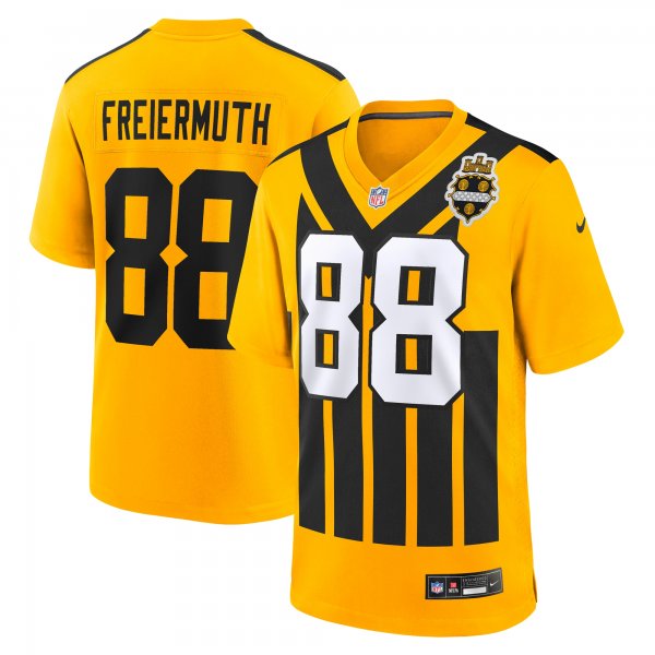 Men's Pittsburgh Steelers #88 Pat Freiermuth Nike Gold Alternate 1933 Throwback Game Jersey