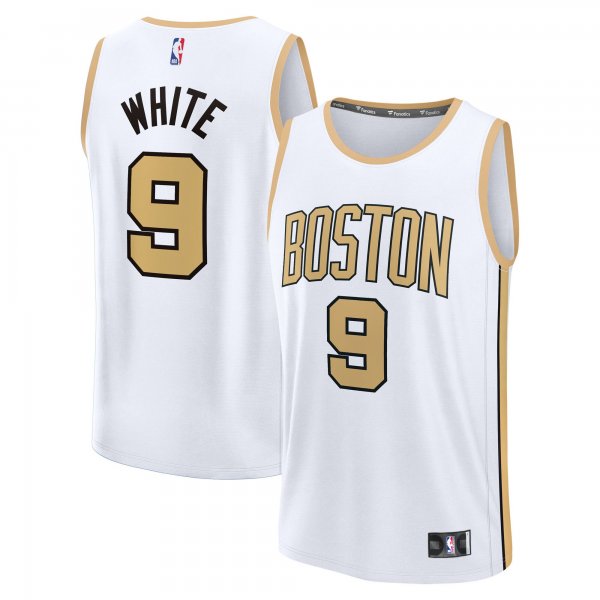 Men's Boston Celtics #9 Derrick White Fanatics White 2025/26 City Edition Fast Break Jersey