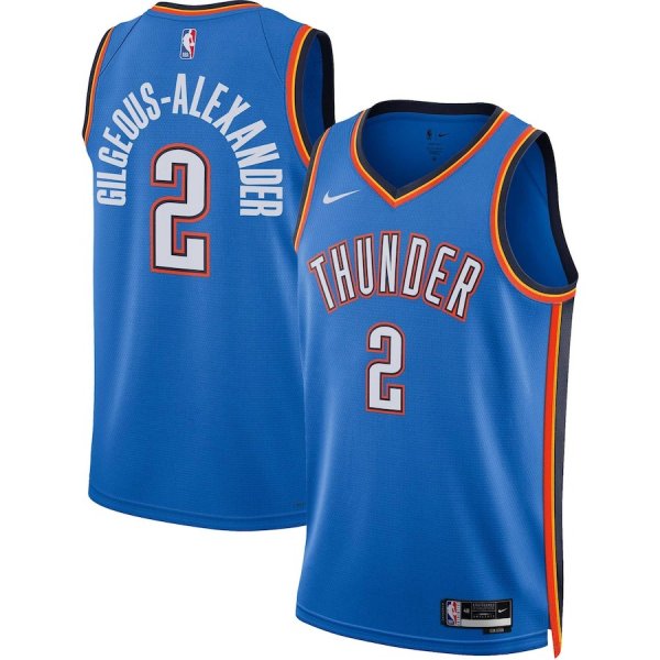 Men's #2 Shai Gilgeous-Alexander Oklahoma City Thunder Nike Unisex Swingman Icon Edition Blue Jersey