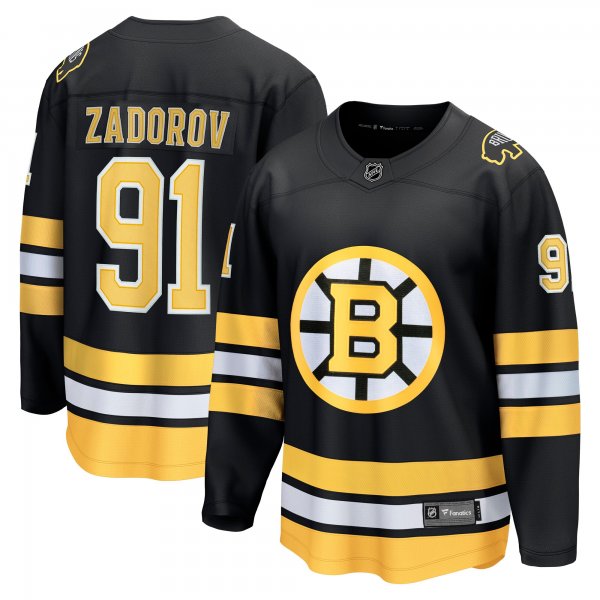 Men's Boston Bruins #91 Nikita Zadorov Black Home Breakaway Player Jersey