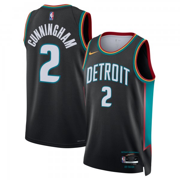 Men's Unisex Detroit Pistons #2 Cade Cunningham Nike Charcoal 2025/26 Swingman City Edition Jersey