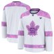 Men's Toronto Maple Leafs Fanatics White 2024 Hockey Fights Cancer Practice Jersey