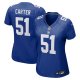 Women New York Giants #51 Abdul Carter Nike 2025 NFL Draft First Round Pick Game Royal Jersey